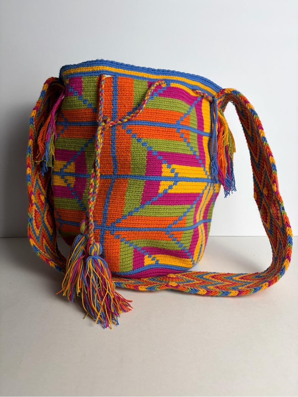 Mochila Wayuu Bag Crossbody Tote Original Made In Colombia Handbag Multicolor